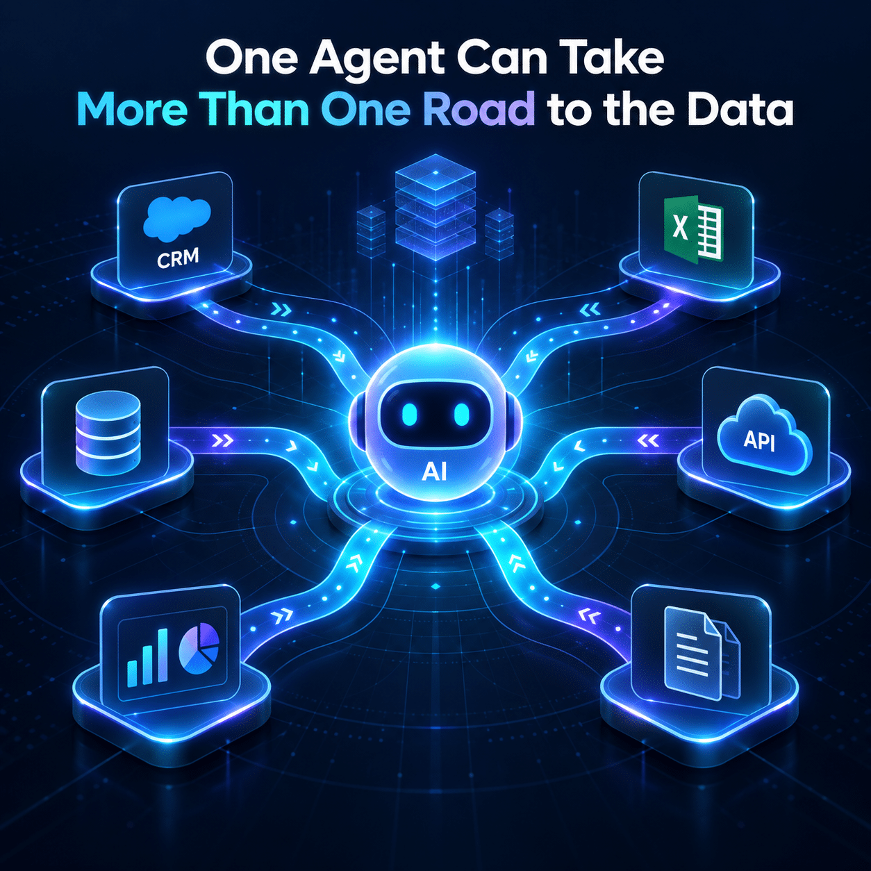 One Agent Can Take More Than One Road to the Data